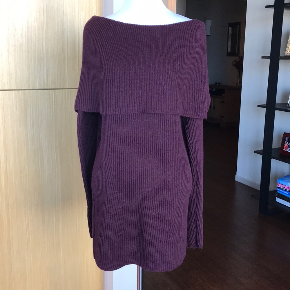 Nordstrom off the shoulder maroon sweater.